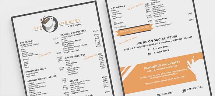 Menu mockup