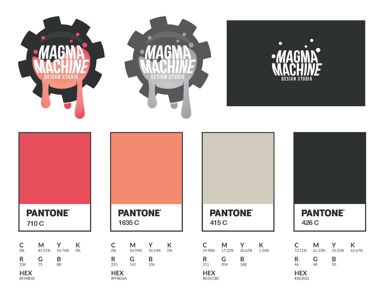 Branding visual identity for Magma Machine