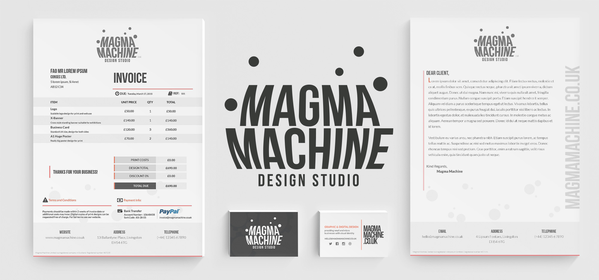 Digital mockup of brand elements
